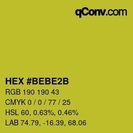 Color code: HEX #BEBE2B | qconv.com