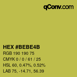 颜色代码: HEX #BEBE4B | qconv.com