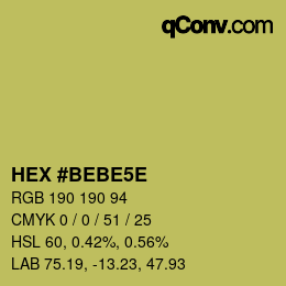 カラーコード: HEX #BEBE5E | qconv.com