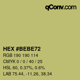 Color code: HEX #BEBE72 | qconv.com