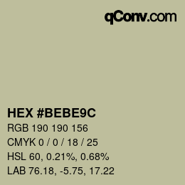 Color code: HEX #BEBE9C | qconv.com