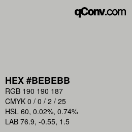 Código de color: HEX #BEBEBB | qconv.com