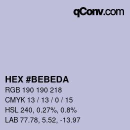 Código de color: HEX #BEBEDA | qconv.com