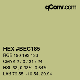Color code: HEX #BEC185 | qconv.com