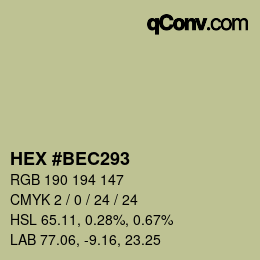 Color code: HEX #BEC293 | qconv.com