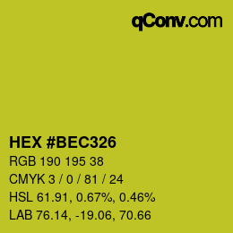 カラーコード: HEX #BEC326 | qconv.com