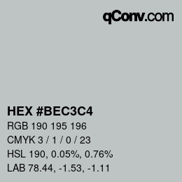 Color code: HEX #BEC3C4 | qconv.com