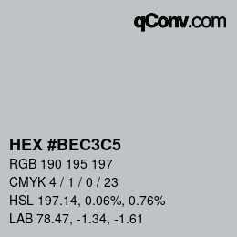 Color code: HEX #BEC3C5 | qconv.com