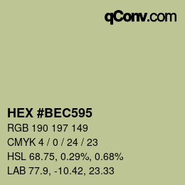 Color code: HEX #BEC595 | qconv.com