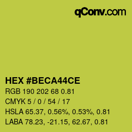 Farbcode: HEX #BECA44CE | qconv.com