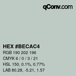 カラーコード: HEX #BECAC4 | qconv.com