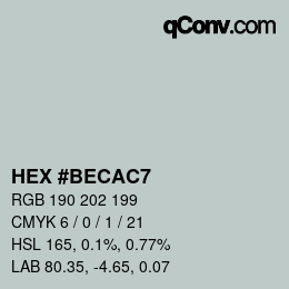 Farbcode: HEX #BECAC7 | qconv.com