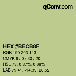 Color code: HEX #BECB8F | qconv.com