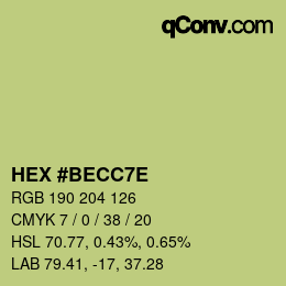 Color code: HEX #BECC7E | qconv.com