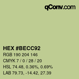 Color code: HEX #BECC92 | qconv.com