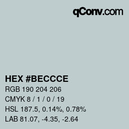 Color code: HEX #BECCCE | qconv.com