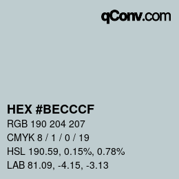 颜色代码: HEX #BECCCF | qconv.com