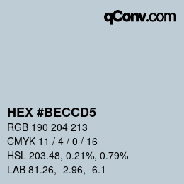 カラーコード: HEX #BECCD5 | qconv.com