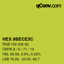カラーコード: HEX #BECE3C | qconv.com