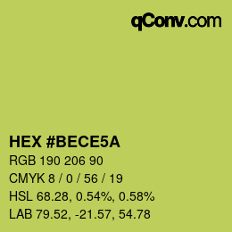 Color code: HEX #BECE5A | qconv.com