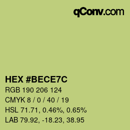 Color code: HEX #BECE7C | qconv.com