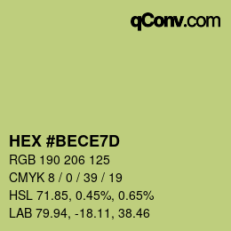 Color code: HEX #BECE7D | qconv.com