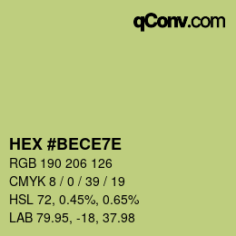 Color code: HEX #BECE7E | qconv.com