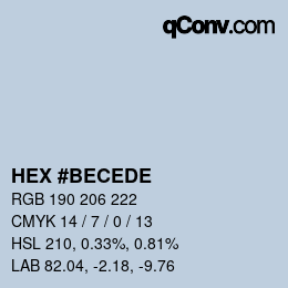 カラーコード: HEX #BECEDE | qconv.com
