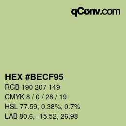 Color code: HEX #BECF95 | qconv.com