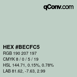 カラーコード: HEX #BECFC5 | qconv.com