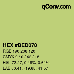 颜色代码: HEX #BED078 | qconv.com