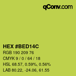 Color code: HEX #BED14C | qconv.com