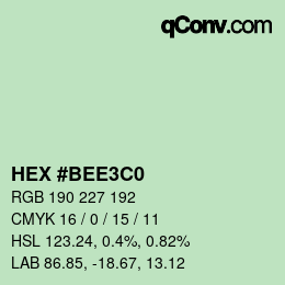 Color code: HEX #BEE3C0 | qconv.com