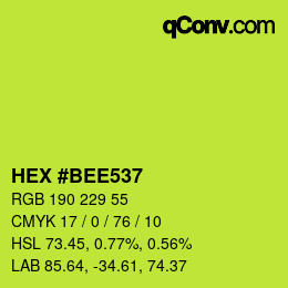 Color code: HEX #BEE537 | qconv.com