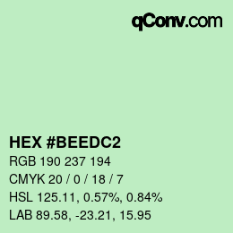 カラーコード: HEX #BEEDC2 | qconv.com