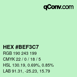 Color code: HEX #BEF3C7 | qconv.com