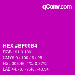 Color code: HEX #BF00B4 | qconv.com
