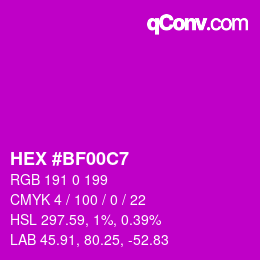 Color code: HEX #BF00C7 | qconv.com