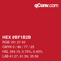 Color code: HEX #BF1B2B | qconv.com
