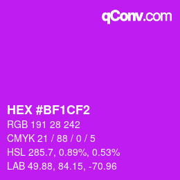 Color code: HEX #BF1CF2 | qconv.com
