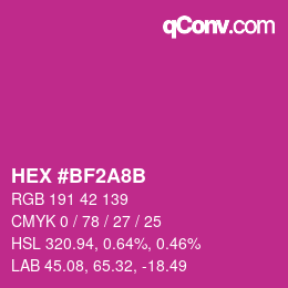 Color code: HEX #BF2A8B | qconv.com