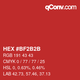 Color code: HEX #BF2B2B | qconv.com