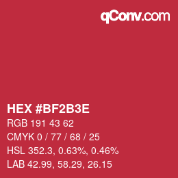 Color code: HEX #BF2B3E | qconv.com