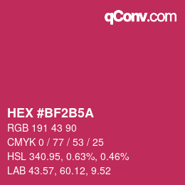 カラーコード: HEX #BF2B5A | qconv.com