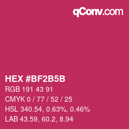 カラーコード: HEX #BF2B5B | qconv.com