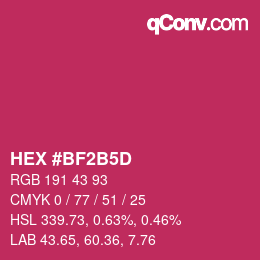 Color code: HEX #BF2B5D | qconv.com