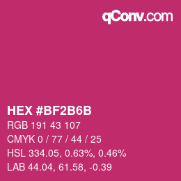 Color code: HEX #BF2B6B | qconv.com