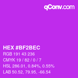 Color code: HEX #BF2BEC | qconv.com