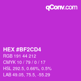 カラーコード: HEX #BF2CD4 | qconv.com