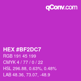 Color code: HEX #BF2DC7 | qconv.com